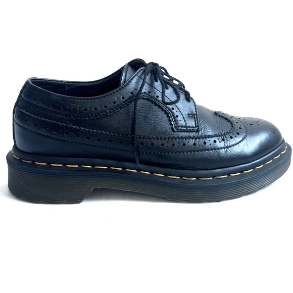 DR. MARTENS' 3989 Vintage Brogue Lace Up Wingtip Oxford Leather Shoes Black Sz 7 - Picture 4 of 17